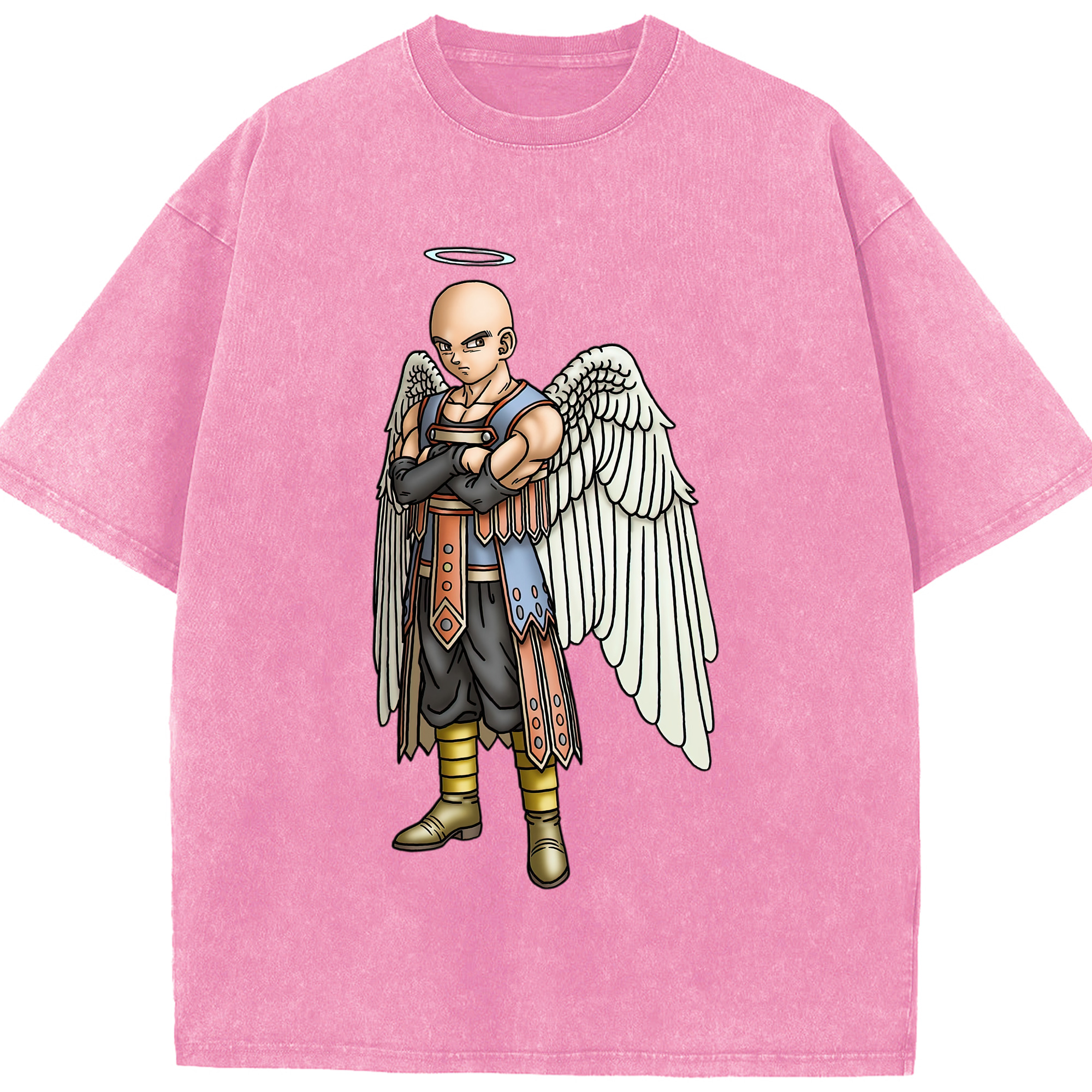 （画像用） ドラゴンクエスト Doragon Kuesuto Dragon Quest 綿100% ヴィンテージ風 半袖Tシャツ（フロントプリント）